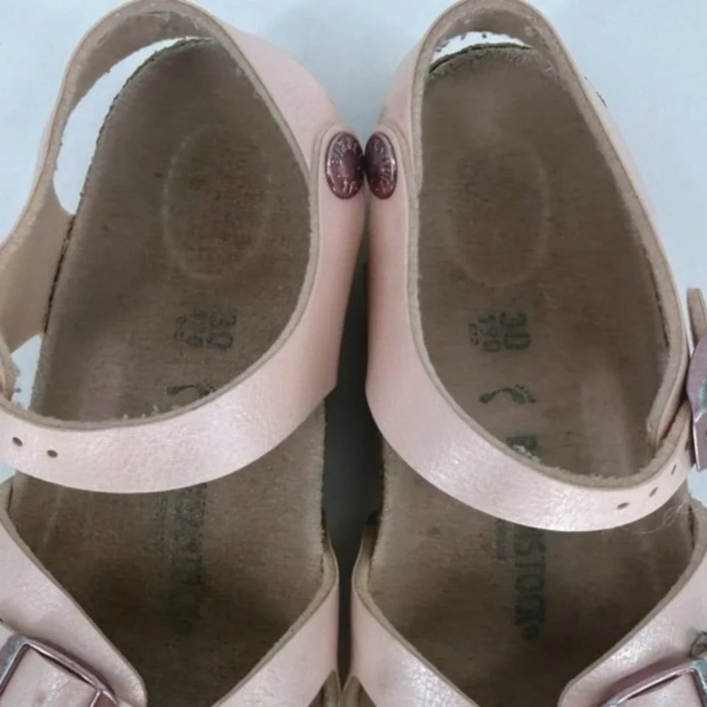 Birkenstock Rio Kids Metallic Pink Slingback Sandals Size 30 L12‎